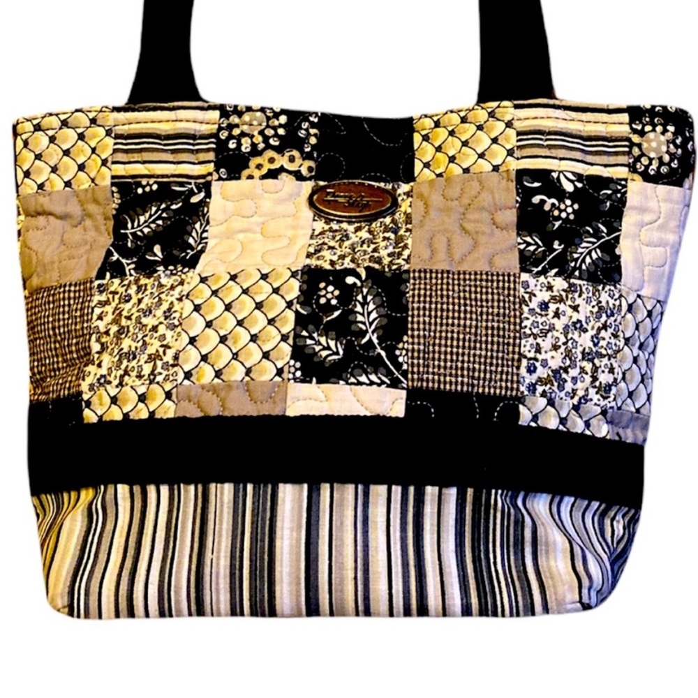 Donna Sharp shoulder tote bag patchwork quilted b… - image 2
